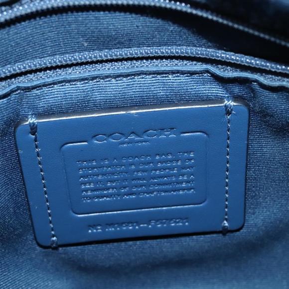 Coach Hand Bag Leather 2way Blue Gold Auth bs24027 - Picture 15 of 16